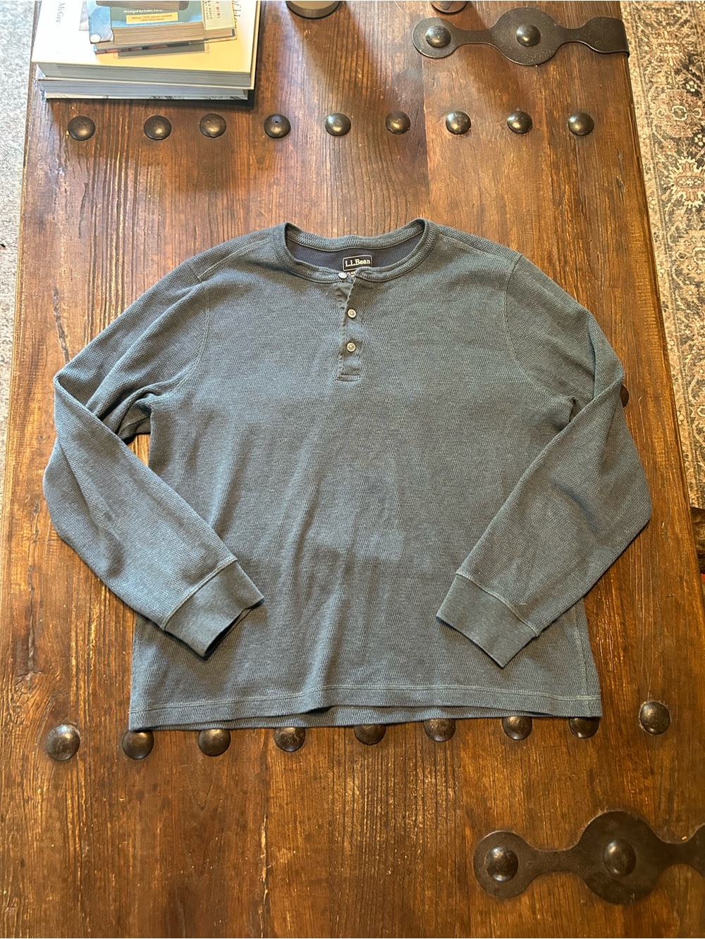 L.L. Bean Men's Long Sleeve Henley - Slate Gray